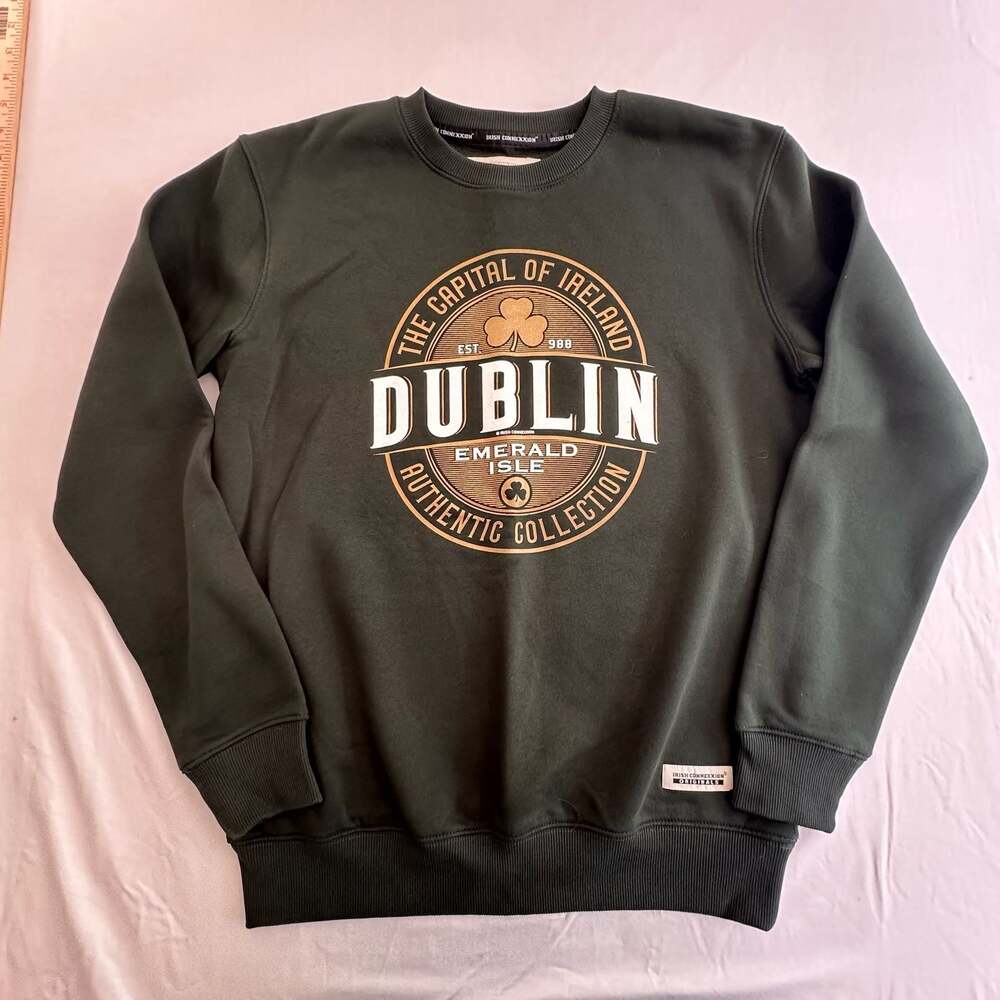 Irish Connexxion Dublin Emerald Isle Forest Green Crewneck Sweatshirt NEW